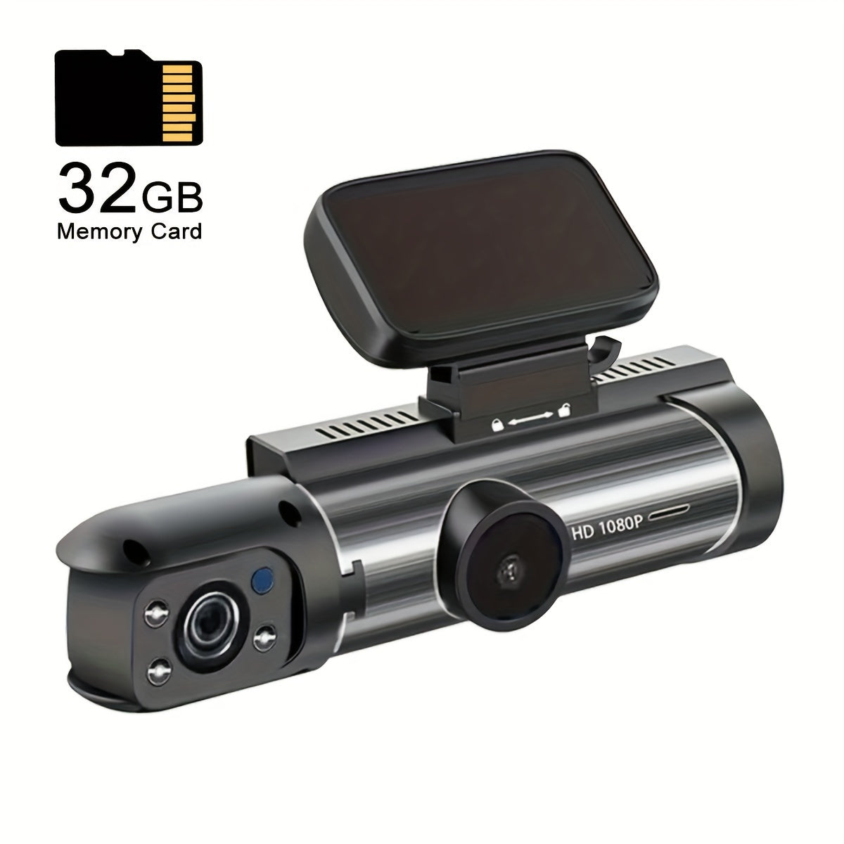 1080P Dual Camera Dash Cam For Cars With IR Night Vision