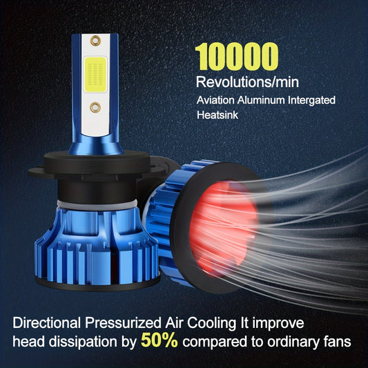 TOAUTO 2pcs 72W LED Headlight Bulb T7 H4 H7 H11 9005/HB3 9006/HB4 H1 H3 Hi/Low Beam Led Lamp