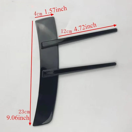 2pcs Front Bumper Vent Sticker Car'S Door Side Modification 23cm/9.06inc Model Duck Type Splitter A Set Currency Exterior Parts