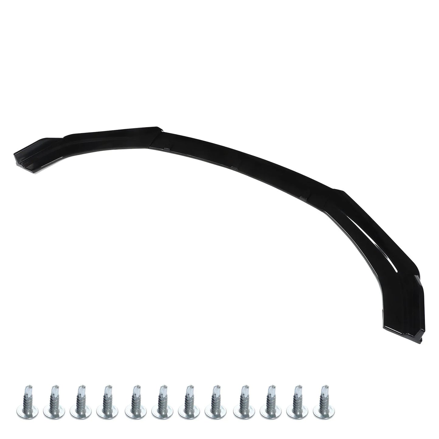 3pcs Car Front Bumper Lip Splitter Kit Gloss Black High Toughness Universal Front Spoiler Body Kit