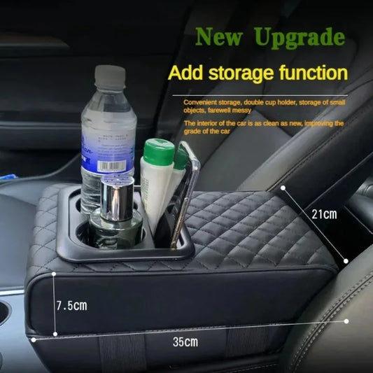 Car armrest pillows and cup holders