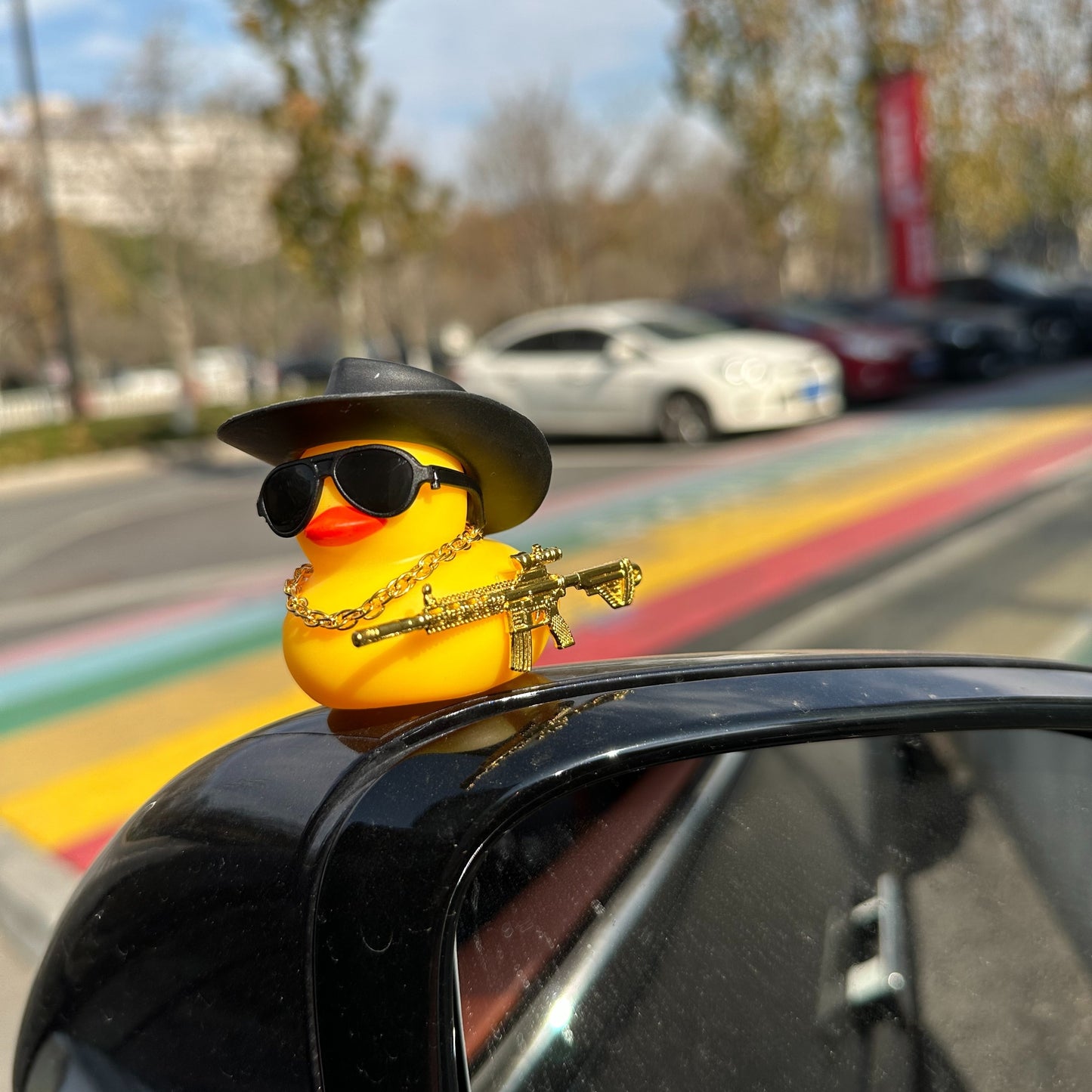 Car Decoratio - Cool Duck With Black Cowboy Hat