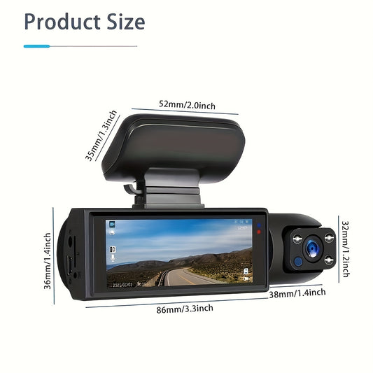 1080P Dual Camera Dash Cam For Cars With IR Night Vision