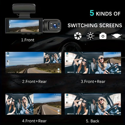 1080P Dual Camera Dash Cam For Cars With IR Night Vision