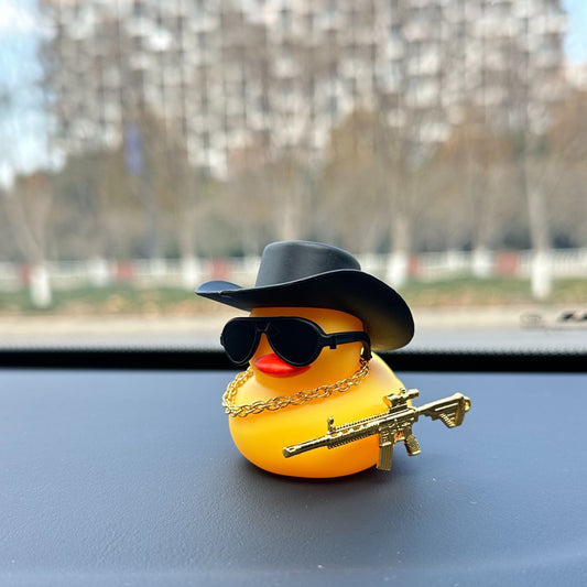 Car Decoratio - Cool Duck With Black Cowboy Hat