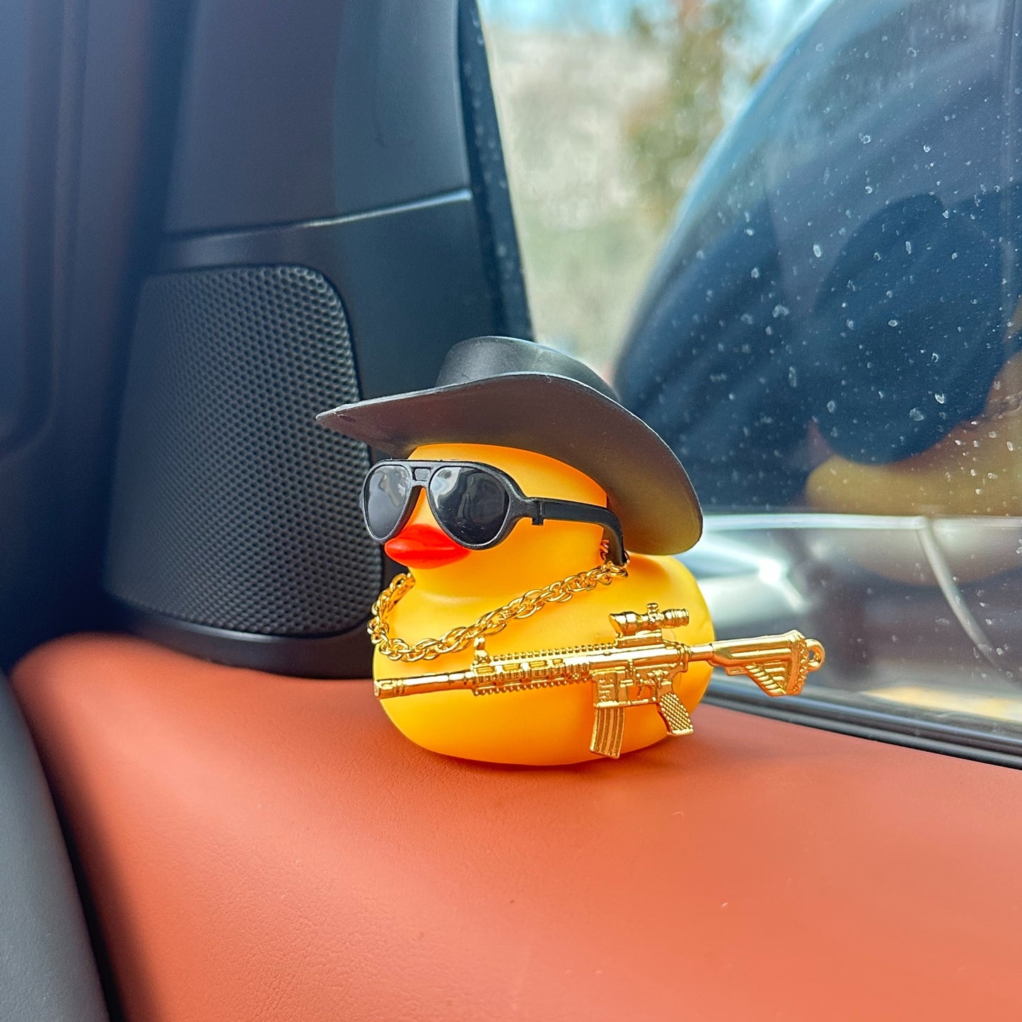 Car Decoratio - Cool Duck With Black Cowboy Hat
