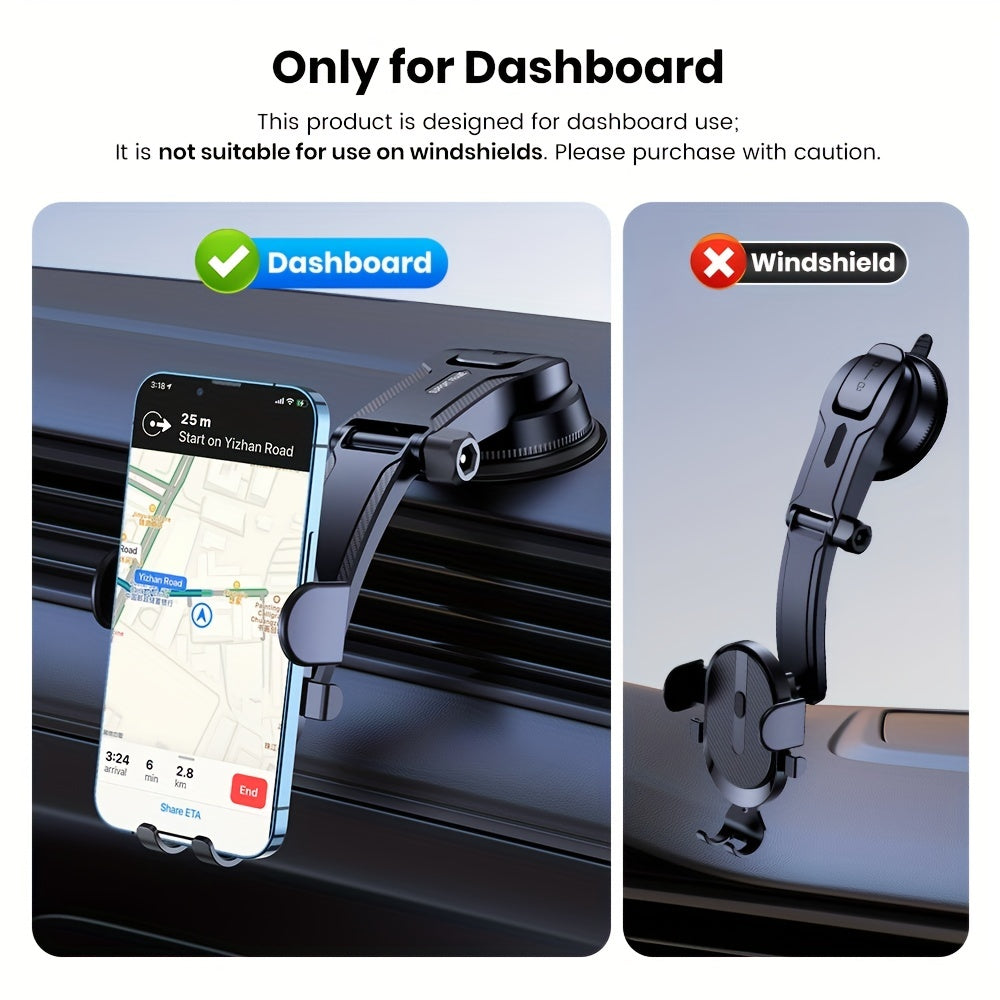 Car Phone Holder Mount For Dashboard, Upgraded Handsfree Cell Phone Stand Holder For Car Dashboard, Compatible With IPhone Samsung Android Cell Phones