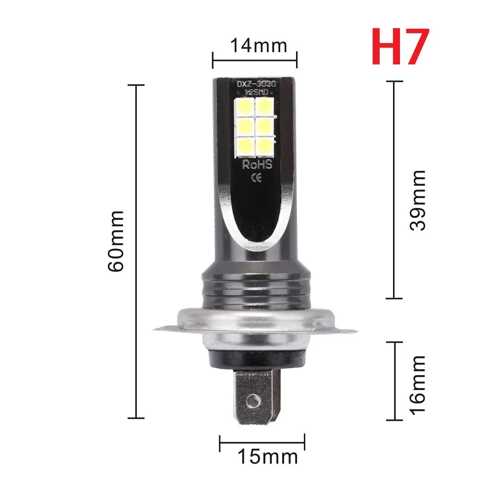 2Pcs H8 H11 LED Bulb H16 JP 9005 HB3 9006 HB4 Led Lamp