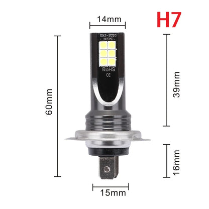 2Pcs H8 H11 LED Bulb H16 JP 9005 HB3 9006 HB4 Led Lamp