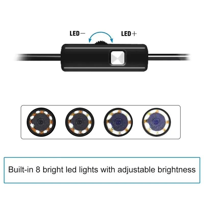 Endoscope Camera  For iPhone  Cars Endoscopic Waterproof 8 LEDs Borescope