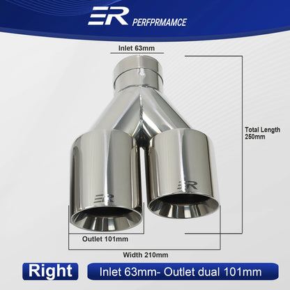 Double Outlet Exhaust Pipe