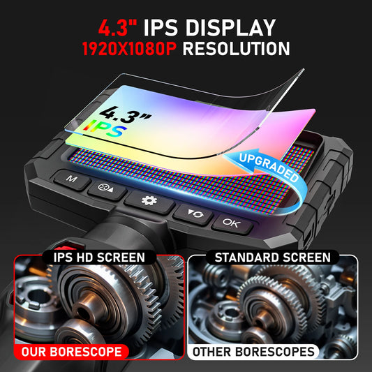 Endoscope Camera with Light 3.9 mm 4.3 Inch
