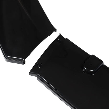 3pcs Car Front Bumper Lip Splitter Kit Gloss Black High Toughness Universal Front Spoiler Body Kit