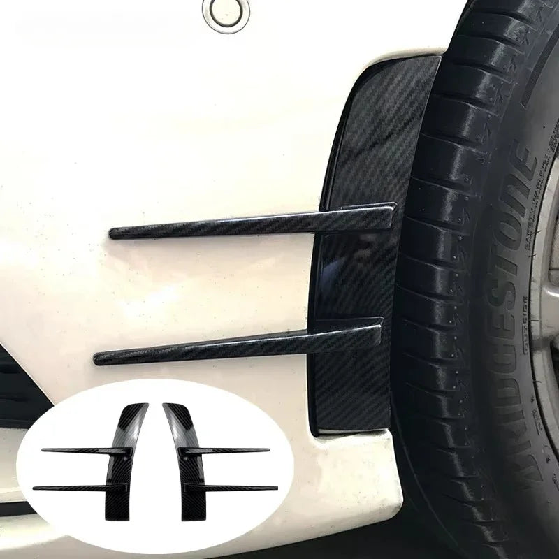 2pcs Front Bumper Vent Sticker Car'S  Door Side Modification 23cm/9.06inc Model Duck Type Splitter A Set Currency Exterior Parts