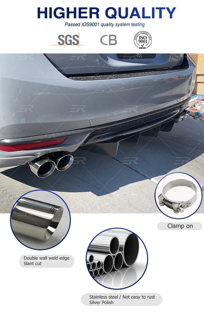 Double Outlet Exhaust Pipe