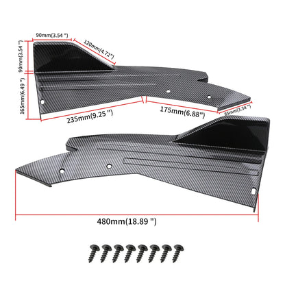 Rear Bumper Lip Splitter Universal Car Side Fender Fins Body Lip Spoiler Chin Skirt Protector 2pcs Rear lip wrap angle splitters