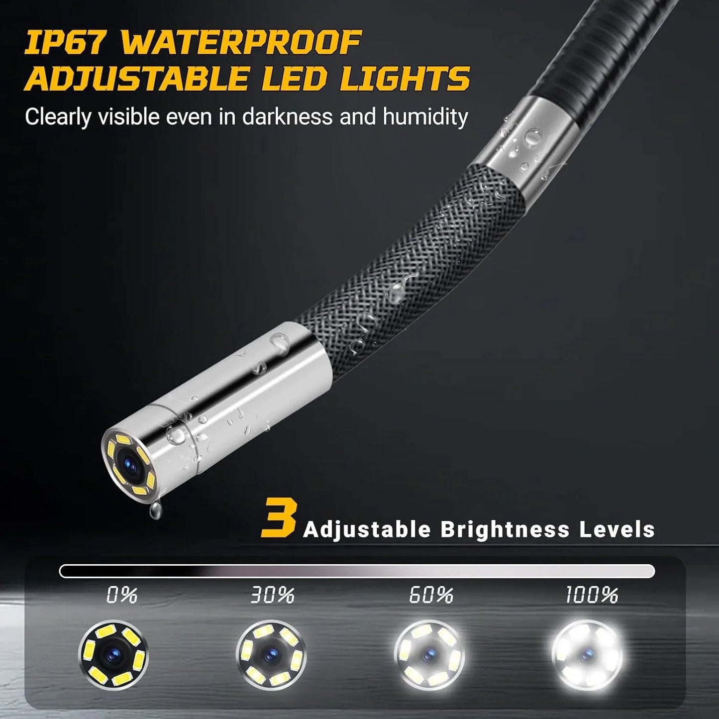 Endoscope Camera with Light 3.9 mm 4.3 Inch