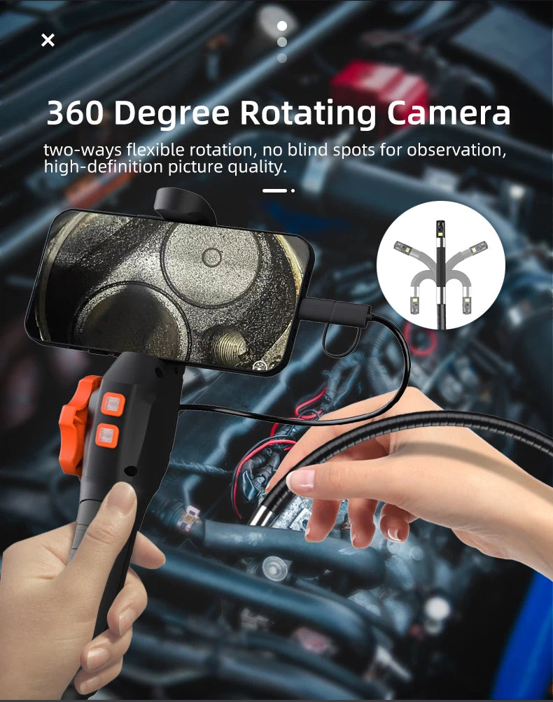 Dodosee 360° Two-Way Type-C Articulating Endoscope Camera