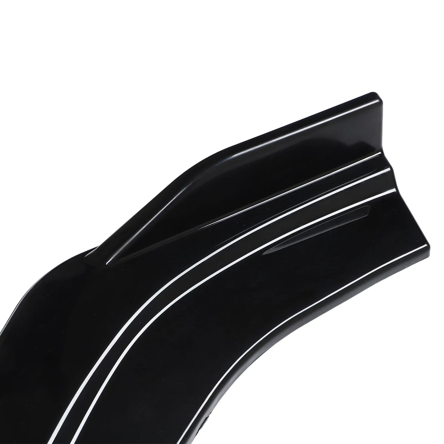3pcs Car Front Bumper Lip Splitter Kit Gloss Black High Toughness Universal Front Spoiler Body Kit
