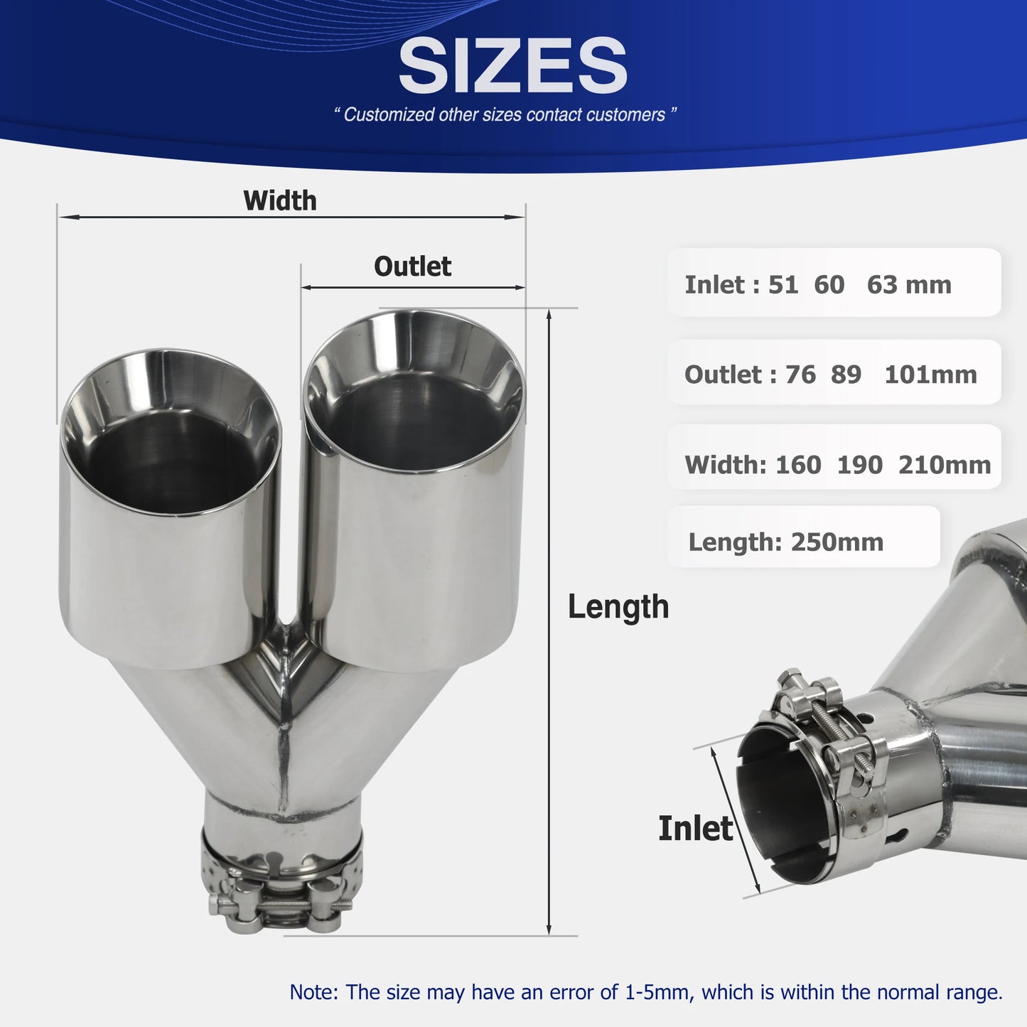 Double Outlet Exhaust Pipe