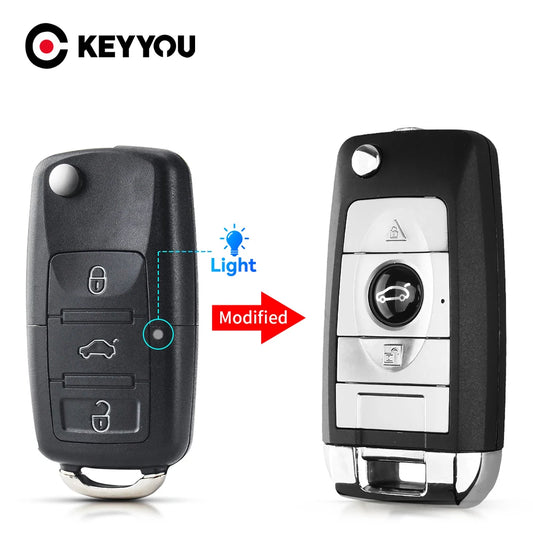KEYYOU 3 Button Key Shell For VW