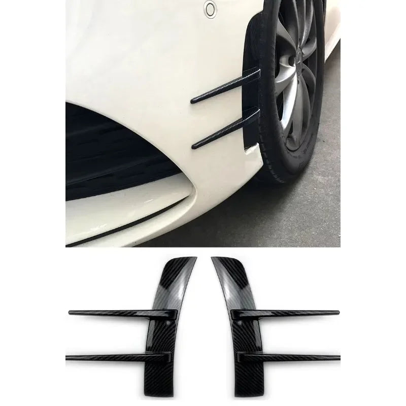 2pcs Front Bumper Vent Sticker Car'S  Door Side Modification 23cm/9.06inc Model Duck Type Splitter A Set Currency Exterior Parts