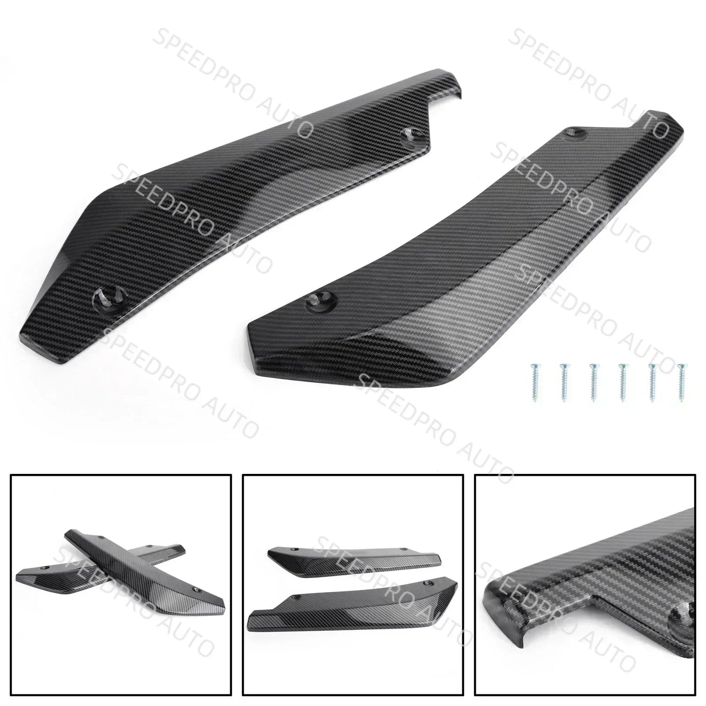 Car Rear Bumper Lip Splitter Diffuser for A3 A4 A5 A6 A7 B8 S3 Scratch Protector Spoiler Extension Winglets Side Skirt Black