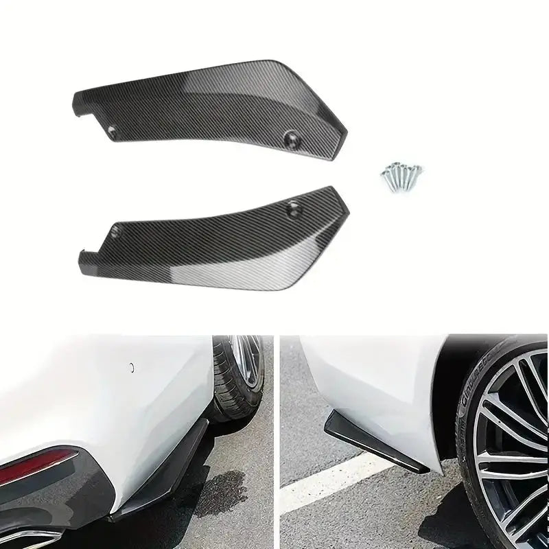 2PCS Universal Car Rear Bumper Lip Diffuser Splitter - Durable Scratch Guard & Stylish Rear Corner Enhancement - Easy Installati