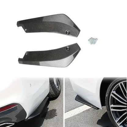 2PCS Universal Car Rear Bumper Lip Diffuser Splitter - Durable Scratch Guard & Stylish Rear Corner Enhancement - Easy Installati