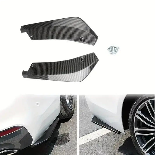 2PCS Universal Car Rear Bumper Lip Diffuser Splitter - Durable Scratch Guard & Stylish Rear Corner Enhancement - Easy Installati