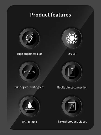 Dodosee 360° Two-Way Type-C Articulating Endoscope Camera