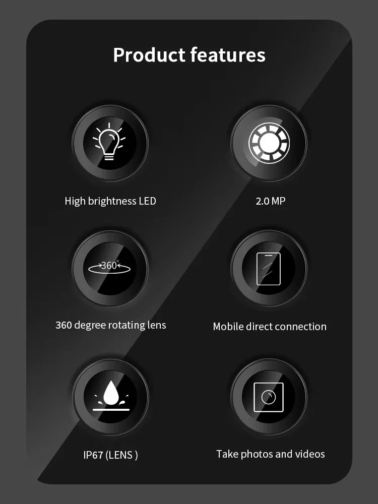 Dodosee 360° Two-Way Type-C Articulating Endoscope HD Camera