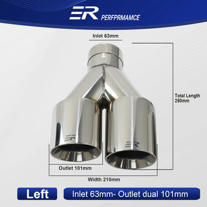 Double Outlet Exhaust Pipe