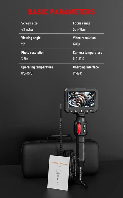 Endoscope Camera with Light 3.9 mm 4.3 Inch