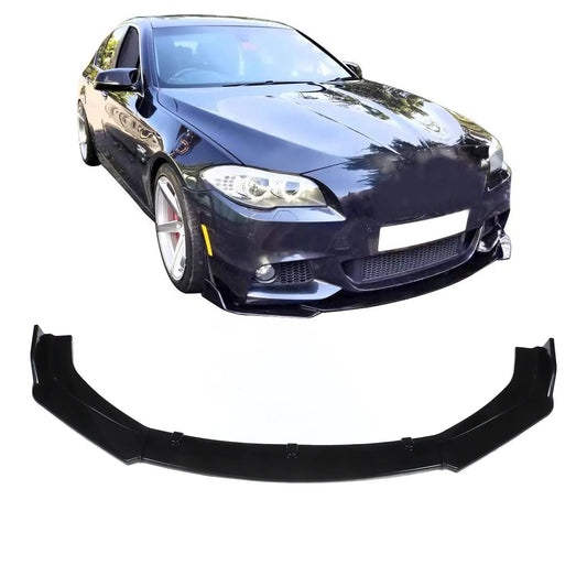 3pcs Car Front Bumper Lip Splitter Kit Gloss Black High Toughness Universal Front Spoiler Body Kit