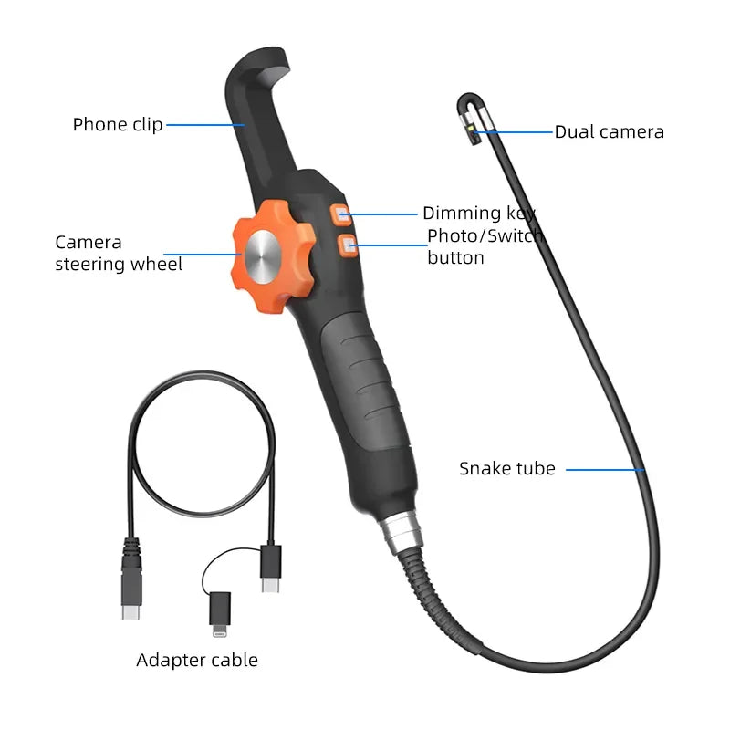 Dodosee 360° Two-Way Type-C Articulating Endoscope Camera
