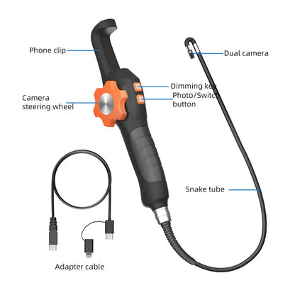 Dodosee 360° Two-Way Type-C Articulating Endoscope Camera