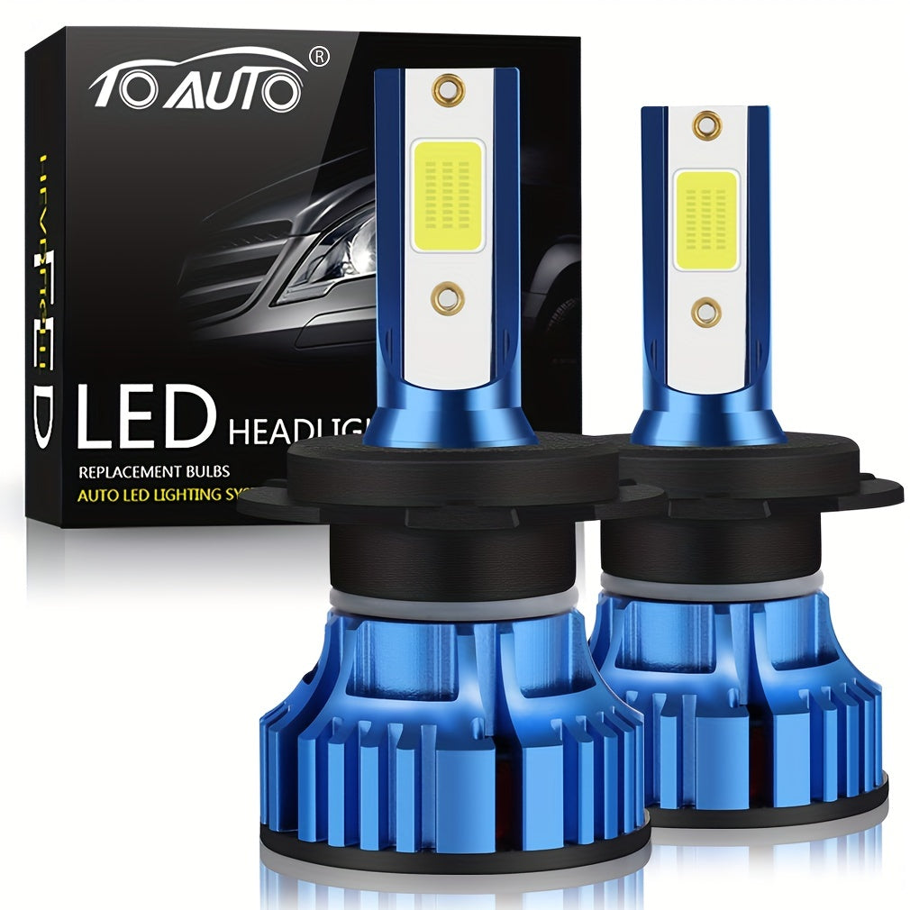 TOAUTO 2pcs 72W LED Headlight Bulb T7 H4 H7 H11 9005/HB3 9006/HB4 H1 H3 Hi/Low Beam Led Lamp