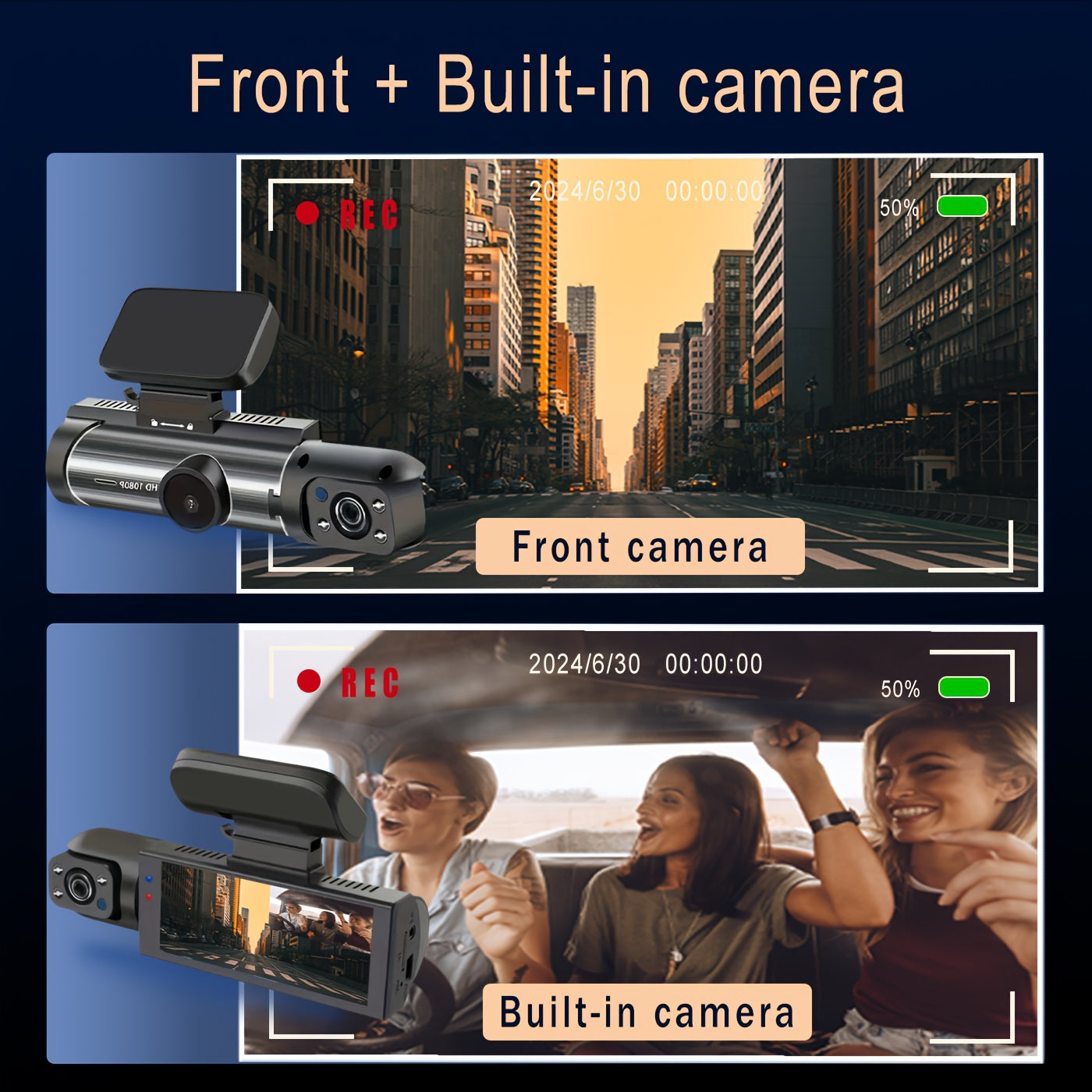 Dual Camera, Dash Cam for Cars