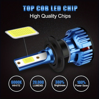 TOAUTO 2pcs 72W LED Headlight Bulb T7 H4 H7 H11 9005/HB3 9006/HB4 H1 H3 Hi/Low Beam Led Lamp