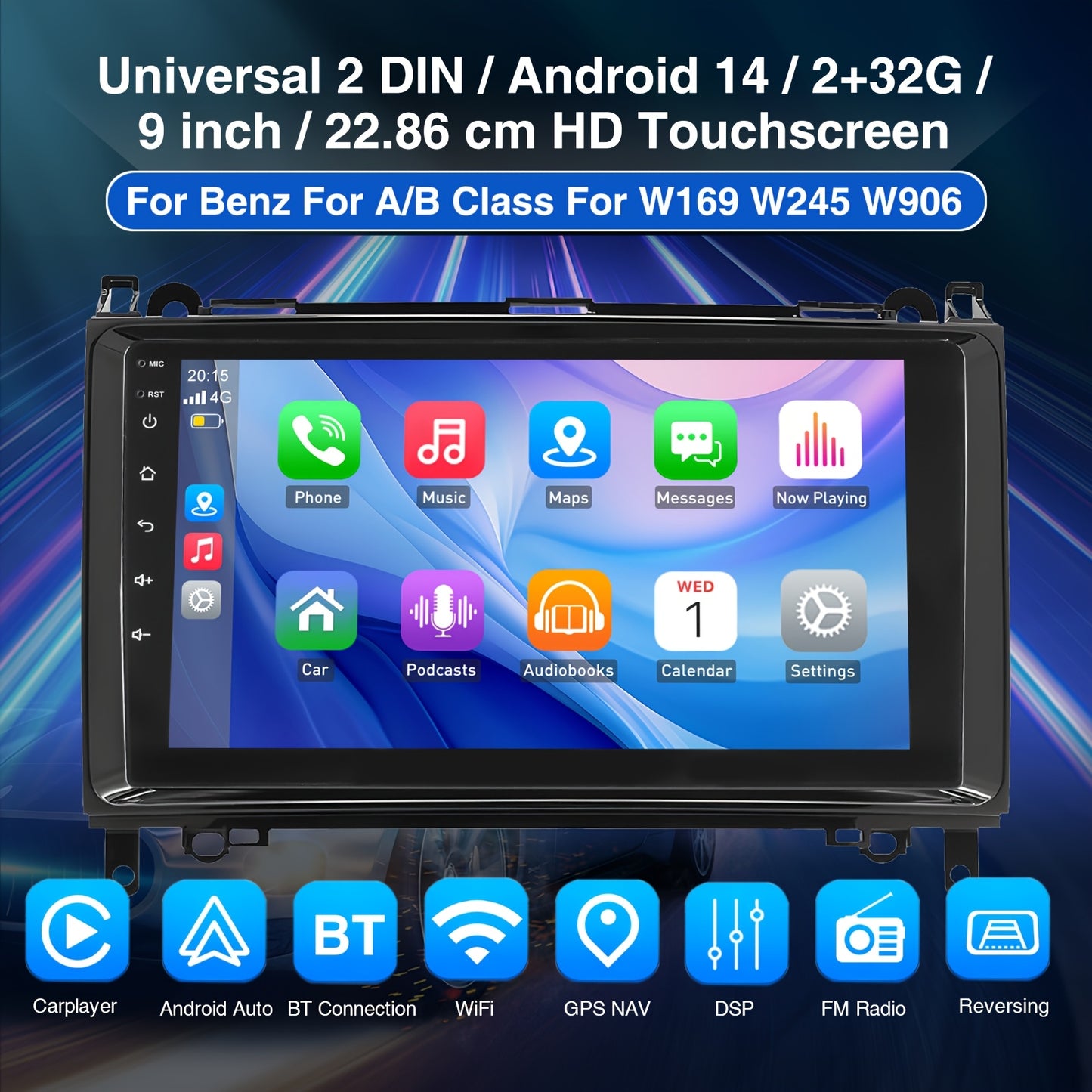 14-Inch 2+32G Android Auto Radio for Car's