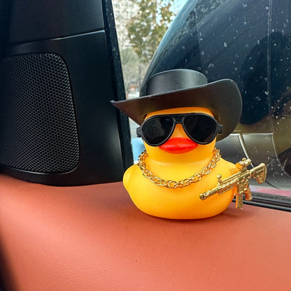 Car Decoratio - Cool Duck With Black Cowboy Hat